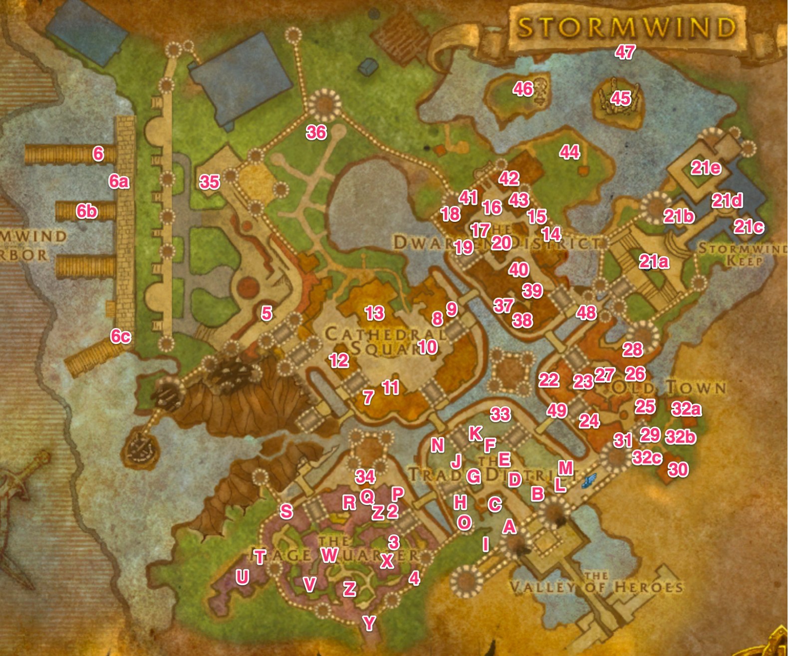 the stormwind portal to pandaria go to number 46 on the map below